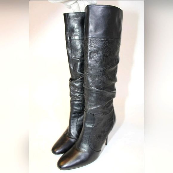 Flash Sale BURBERRY TALL LEATHER STILETTO HEEL BOOTS. VINTAGE EXCELLENT. RARE! - Picture 7 of 16